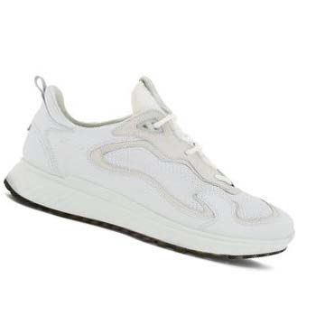 Men's Ecco St.1 Laced Sneakers White | SG 649FDN